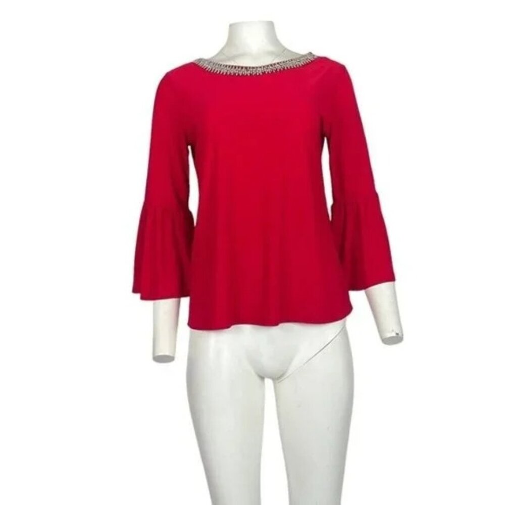Faith and Joy Beaded Blouse Red Size SP